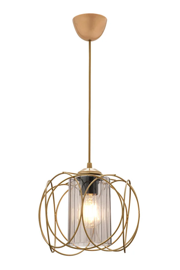 Olympicum Model Füme Mika Camlı Eskitme Salon, Mutfak, Oturma Odası Sarkıt Avize Aydınlatma